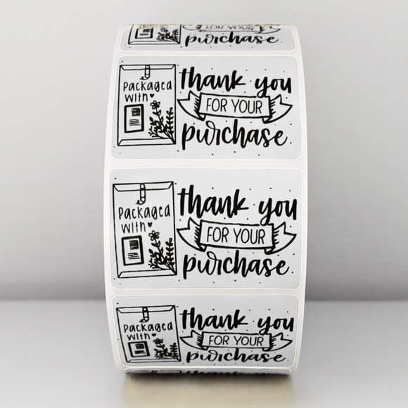 Thank You for Your Purchase Stickers | Packaged With Love | Cute Packaging - Picture 10 of 11
